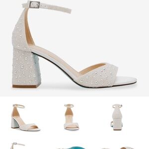 Betsey Johnson White Pearl Block Heels